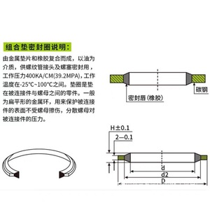 Joint d'étanchéité semi-fermé JB982 en caoutchouc nitrile et acier au carbone pour raccord de tuyau hydraulique - Product Image 1