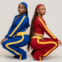 Pakaian Santai Wanita Ramah untuk Wanita Bertubuh Tinggi dengan Logo Kustom, Jaket Hoodie Beritsleting Lengan Panjang dengan Celana, Setelan Olahraga Wanita 2 Potong