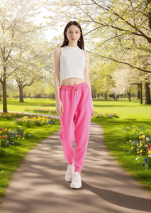 Pantalones Harem para Mujer, Cintura Alta, Largos, de Felpa, Algodón y Elastano, Corte Holgado, Color Sólido, con Cordón, Casuales, para Primavera - Product Image 2