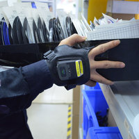 Lecteur de codes-barres sans fil longue portée SE5500 pour gants, avec 10h d'autonomie de la batterie, en stock