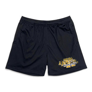 Pantalones cortos deportivos de hombre de baloncesto de malla negra con estampado de agua de diseño personalizado - Product Image 3