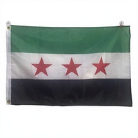 Bannière personnalisée de taille 3x5 pieds, verte, blanche et noire, en polyester 68D, 90 x 150 cm, drapeau syrien, drapeau vert de la Syrie