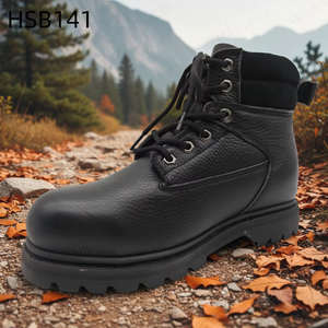 Chaussures de sécurité ZYF, anti-rayures, en cuir embossé haut de gamme, avec semelle extérieure en caoutchouc Goodyear, pour environnements humides HSB141 - Product Image 1
