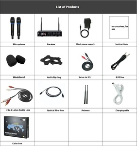 Microphone sans fil BHA N223+096 double canal avec Bluetooth <span class=keywords><strong>et</strong></span> port fibre optique, prix de gros usine 12 ans, OEM CE FCC - Product Image 6