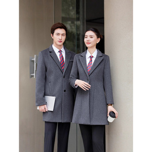 Autumn Winter Professional Wool Coat Men Women Long Sleeve Workwear Formal Business Wear For Office Commuting - Product Image 4