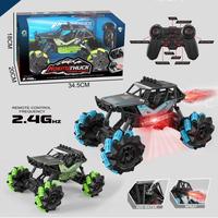 Voiture télécommandée RC Crawler HTL 1:14 2.4G avec pulvérisation et lumières colorées, véhicule tout-terrain à dérive latérale, cadeau pour garçons