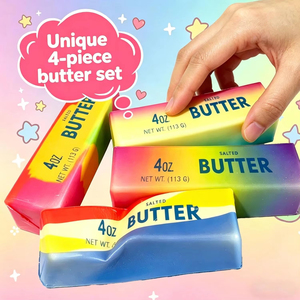 Jouet anti-stress en forme de bâton de beurre coloré, élastique, facile à nettoyer, à rebond lent, en forme de fromage, pour le bureau - Product Image 4