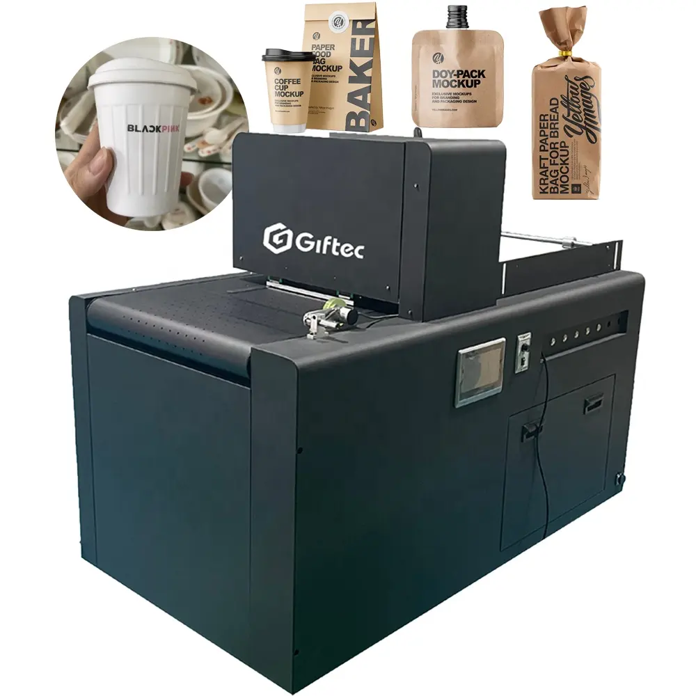 Giftec High Speed Paper Bag Cardboard Printing Machine for Non Woven Bags Paper Inkjet Printers Provided Flatbed Printer