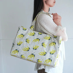 Sac à déjeuner pliable imperméable toutes saisons avec fermeture éclair, motif Mimosa, sac à main portable pour femme, capacité 3L+ - Product Image 2