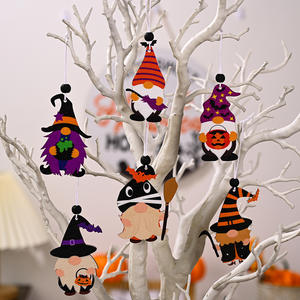 Halloween Wooden Pendant Pumpkin <strong>Witch</strong> Gnome Gonk Wooden Pendant Halloween Decoration Home Decor for Halloween - Product Image 1