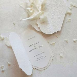 Cartes d'invitation de mariage et cartes de remerciement professionnelles personnalisées en papier coton 600g avec logo en relief pressé - Product Image 2