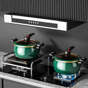 Marmite à soupe, <span class=keywords><strong>faitout</strong></span>, <span class=keywords><strong>cocotte</strong></span>, casserole multifonction en émail avec couvercle en verre, compatible gaz, micro-pression, nouveau style, 5 litres, 7L - Product Image 3