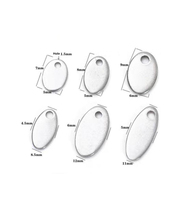 Pendentif ovale vierge en acier inoxydable pour estampage, petite breloque ovale pour la fabrication de bijoux (chaînes, bracelets, colliers)