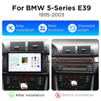 Autoradio Android Junsun 9 pouces 1280*720 avec Carplay pour BMW 5 E39 1995-2003 E53 X5 M5, système de navigation GPS pour voiture