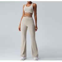 2024 grosir pakaian kebugaran kustom memotong Bra olahraga legging mulus Activewear Gym Yoga Set untuk wanita