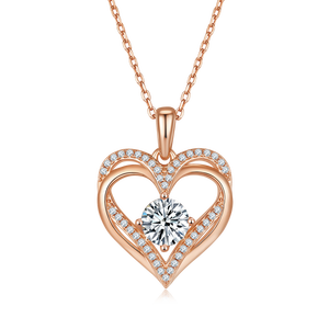 新しいデザインの幾何学模様のスターリングシルバー製カラフルなラボグロウンダイヤモンドフープペンダント、高品質ブリリアントカット、18Kゴールドメッキ - Product Image 1