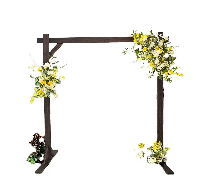 Custom 7FT Rustic Square Wedding Arch Wooden Backdrop Stand, arco De Cerimônia De Casamento