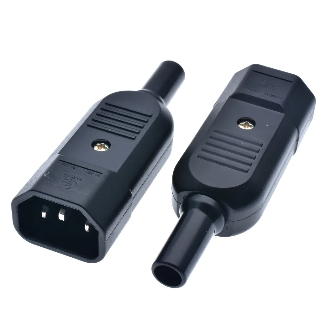 16A 250V IEC Straight Cable Plug Connector C13 C14 Female Male Plug Rewireable Power Connector 3 Pin AC Socket Industrial Plug