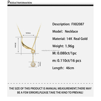 Collier pendentif populaire en or véritable 14K, bijoux Moissanite, cadeau pour femmes, collier en or jaune AU585, or chinois