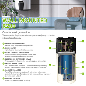 <span class=keywords><strong>Chauffe</strong></span>-<span class=keywords><strong>eau</strong></span> hybride mural en acier inoxydable JIADELE R290, pompe à chaleur, 80L/100L, sans réservoir, pour usage domestique - Product Image 2