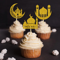 Décoration de gâteau pour l'Aïd al-Fitr, thème lune et château, fournitures de fête islamique, décorations de fête musulmane