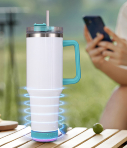 Borraccia Termica Portatile da Campeggio in Acciaio Inossidabile da 40OZ con Bluetooth, Coperchio, Cannuccia e Manico - Antigoccia, Senza BPA - Product Image 2