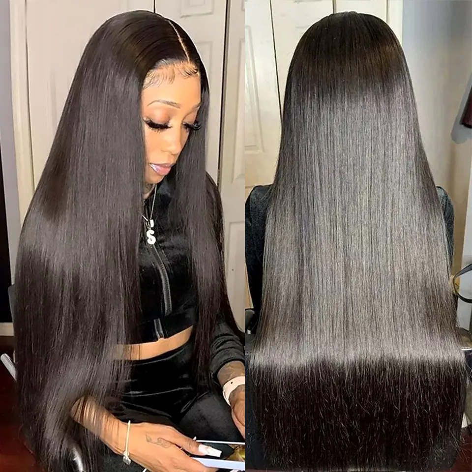 Atacado 13x4 perucas frontais de renda completa transparente sem cola hd cabelo humano cru cutícula indiana perucas de cabelo alinhadas para mulheres negras