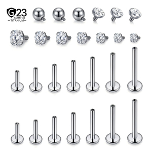 Piercing <span class=keywords><strong>de</strong></span> Titanio ASTM F136 con Rosca Interna para Labret, Tragus, Helix, Conch, Labio - Joyería Corporal - Product Image 1