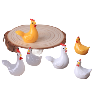 Ornements miniatures caoh, coqs et poules animaux en 3D, porte-clés DIY, accessoires de bijoux en résine, sac surprise - Product Image 2