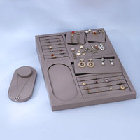 Ensemble de plateaux de présentation de bijoux de luxe, organisateur multifonctionnel pour bagues, boucles d'oreilles, colliers, bracelets, vitrine de magasin, photographie Qimei