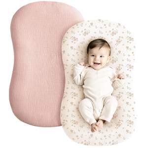 Ensemble de <span class=keywords><strong>lit</strong></span> pour bébé en coton mousseline, 2 pièces, lavable, anti-pression, housse amovible - Product Image 5