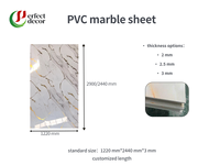 Fabricant chinois de plaques de marbre PVC, revêtement UV, haute brillance, imperméable, panneau de marbre PVC 1220*2440mm pour la décoration murale intérieure