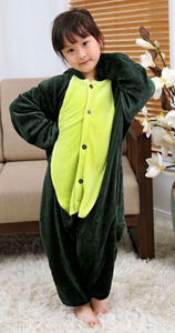 T-Rex Green <strong>Dinosaur</strong> Pajama Jumpsuit <strong>Costume</strong> for <strong>Kids</strong> Boys and Girls - Product Image 2