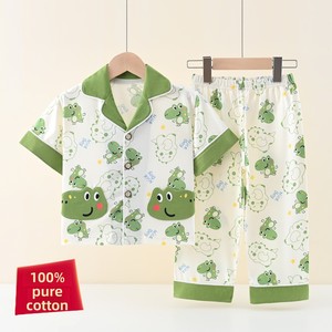 <span class=keywords><strong>Pyjama</strong></span> d'été pour bébé garçon, en pur coton fin, à manches courtes, anti-humidité, imprimé dessin animé, coupe ample, idéal pour la climatisation - Product Image 2