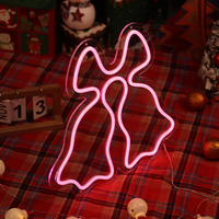 Cloches de Noël néon, enseigne lumineuse LED, cloches lumineuses LED, décoration néon Joyeux Noël, décoration murale pour la maison, décoration murale avant, cadeau de Noël, art mural