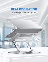 Support d'ordinateur réglable avec base rotative à 360 °, support ergonomique pliable pour ordinateur portable, support de rangement compatible MacBook Pro