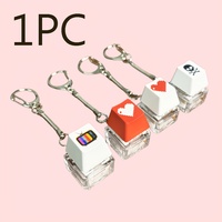 Porte-clés mécanique à 4 touches avec logo personnalisé, impression UV, clavier LED lumineux, outil de décompression en acrylique motif dessin animé