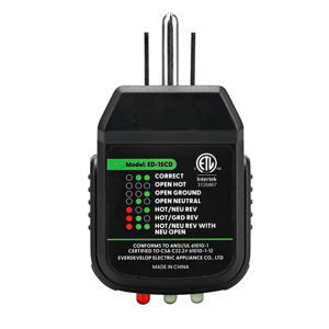 15A GFCI AC-Steckdosen tester für nordamerika nische Steckdosen, ETL-Zertifizierung, erkennt häufige Kabel probleme - Product Image 2