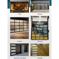 Guangdong Portes de garage sectionnelles Panneau sandwich en acier isolé en plexiglas trempé en aluminium Porte de garage en verre rétroviseur