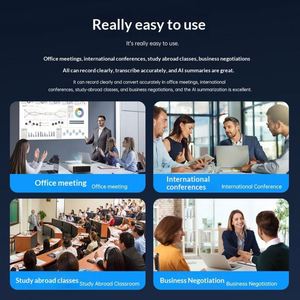 Enregistreur vocal numérique IA avec abonnement gratuit ChatGPT Plus Pro, enregistreur vocal numérique WAV, prise de notes, 64 Go, 36 heures d'autonomie, USB - Product Image 3