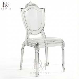 Clear Polycarbonate Crown Shield Back <b>Chair</b> Lightweight Durable for Luxury Wedding and Banquet Events - Product Image 2
