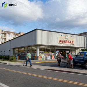 Edificio de Supermercado con Estructura de Acero Prefabricada, Viga en H, Ventilado, de Ensamblaje Rápido, Plaza Comercial, Centro Comercial - Product Image 1
