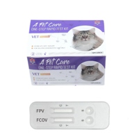 Kits rapides vétérinaires pour chats, 4 tests en un (FPV + FCOV + GIA + FCV), pour usage domestique, tests ELISA sur échantillons fécaux.