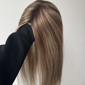 Nuevo Stock Mono Monofilamento Base Virgen Cabello humano Toppers para adelgazar el cabello Mujeres Clips en cabello humano <span class=keywords><strong>3x4</strong></span> 3x6 5x6 Diseño de base - Product Image 1
