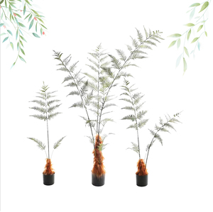 Pianta Artificiale Nordica Felce Gigante, Decorazione Verde per Interni, Finestre, Mobili TV, Studio, Pezzi Decorativi, Paesaggio con Felce Dorata - Product Image 1