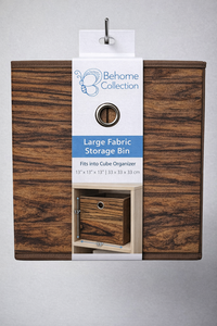 Caja de Almacenamiento con Aspecto de Madera, Organizador Plegable de Tela, <span class=keywords><strong>Cubo</strong></span> de Almacenamiento Plegable para Apartamentos, Compatible con Estantes de 13 Pulgadas con Textura de Madera - Product Image 3