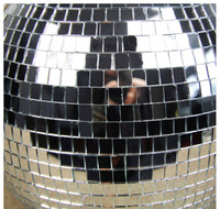 Boule disco en verre réfléchissant au laser, accessoire décoratif argenté pour bar