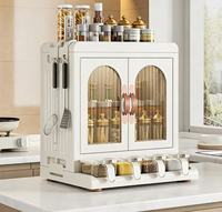 Choix Populaire : Armoire Murale de Rangement pour Épices avec Porte Transparente, Double Niveau, Conteneur à Assaisonnements pour l'Organisation de la Cuisine et du Garde-Manger