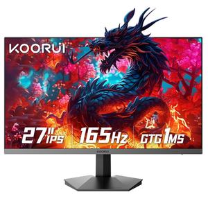 Moniteur de jeu PC <span class=keywords><strong>KOORUI</strong></span> GN06 27 pouces IPS 165Hz, cadre ultra-fin sans bordure, interface HD, 100% SRGB, temps de réponse de 1 ms, <span class=keywords><strong>écran</strong></span> large noir - Product Image 1
