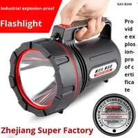 Projecteur LED industriel antidéflagrant en ABS, haute puissance, IP65, longue durée de vie de la batterie, lampe torche portable rechargeable pour extérieur, puissante
